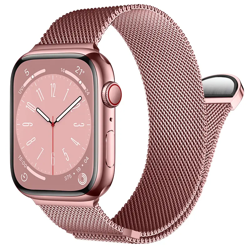 Armband Milanese Apple Watch Series 12 43mm Rosa guld
