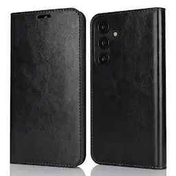 Mobiltaske Ægte Læder Samsung Galaxy S25 Plus Sort