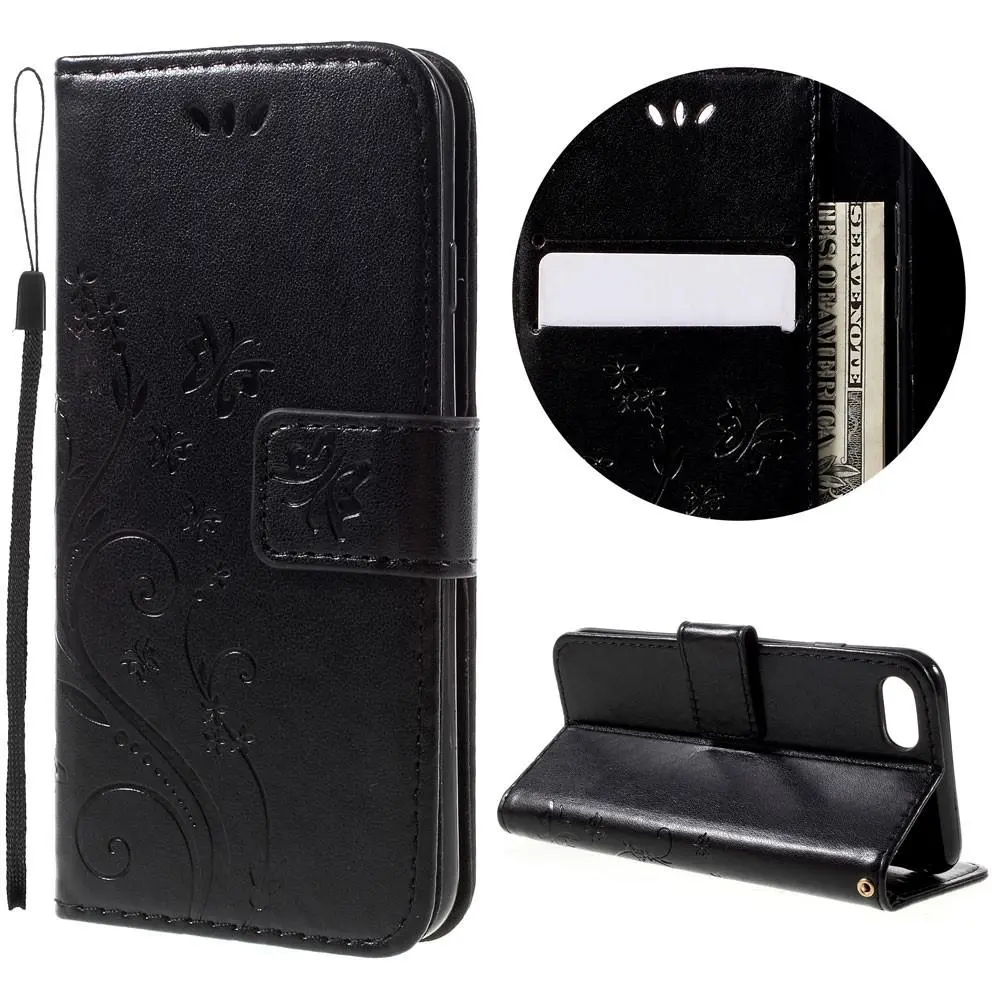 iPhone 8 Mobiletui med sommerfugle, Sort