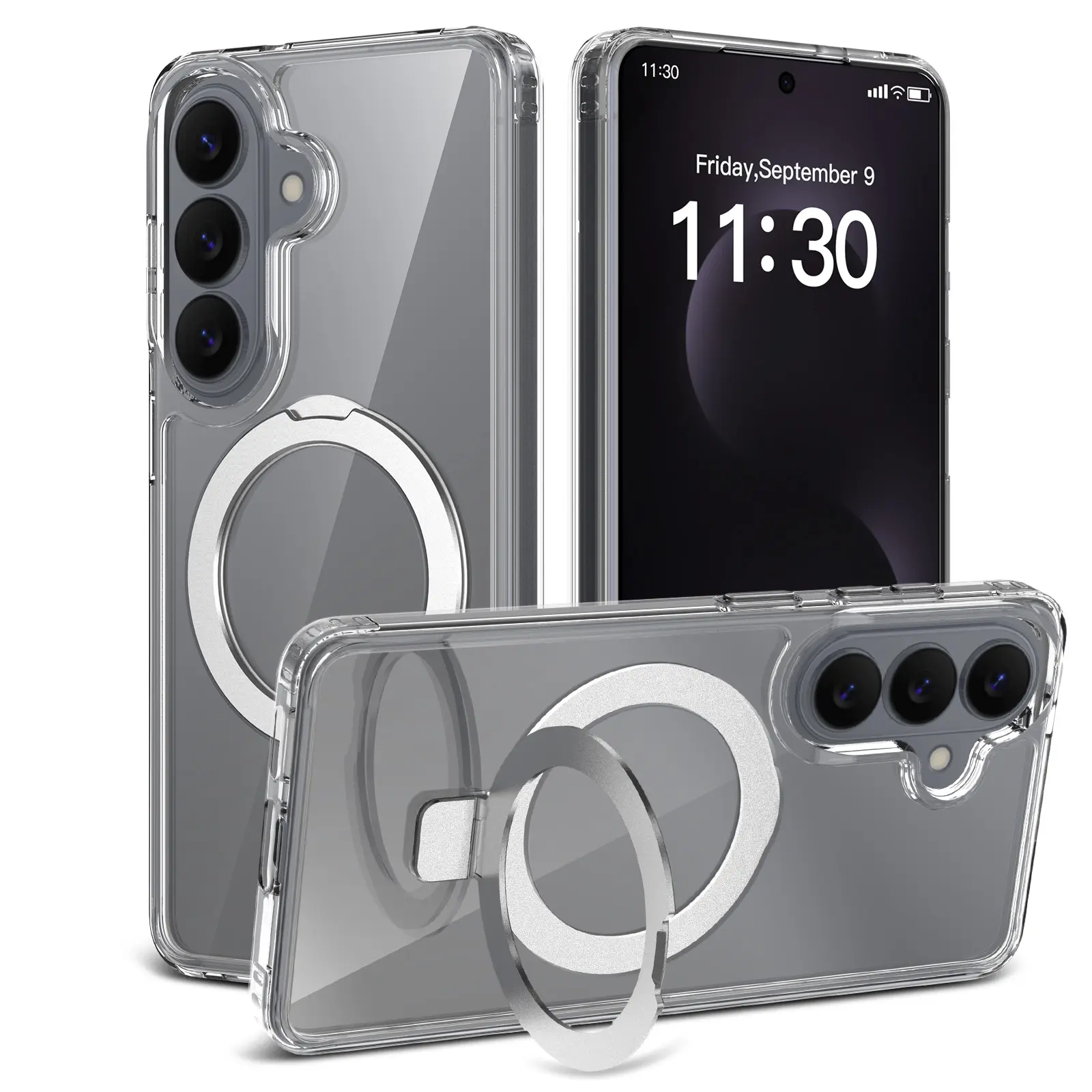 Hybridskal MagSafe Ring Samsung Galaxy S25 Genomskinlig
