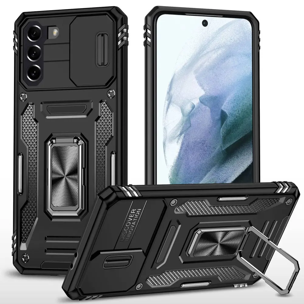 Hybridcover Ring + Kamerabeskyttelse Samsung Galaxy S21 Sort