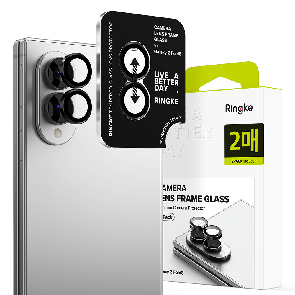 Camera Lens Frame Glass (2-pack) Samsung Galaxy Z Fold 8 Black