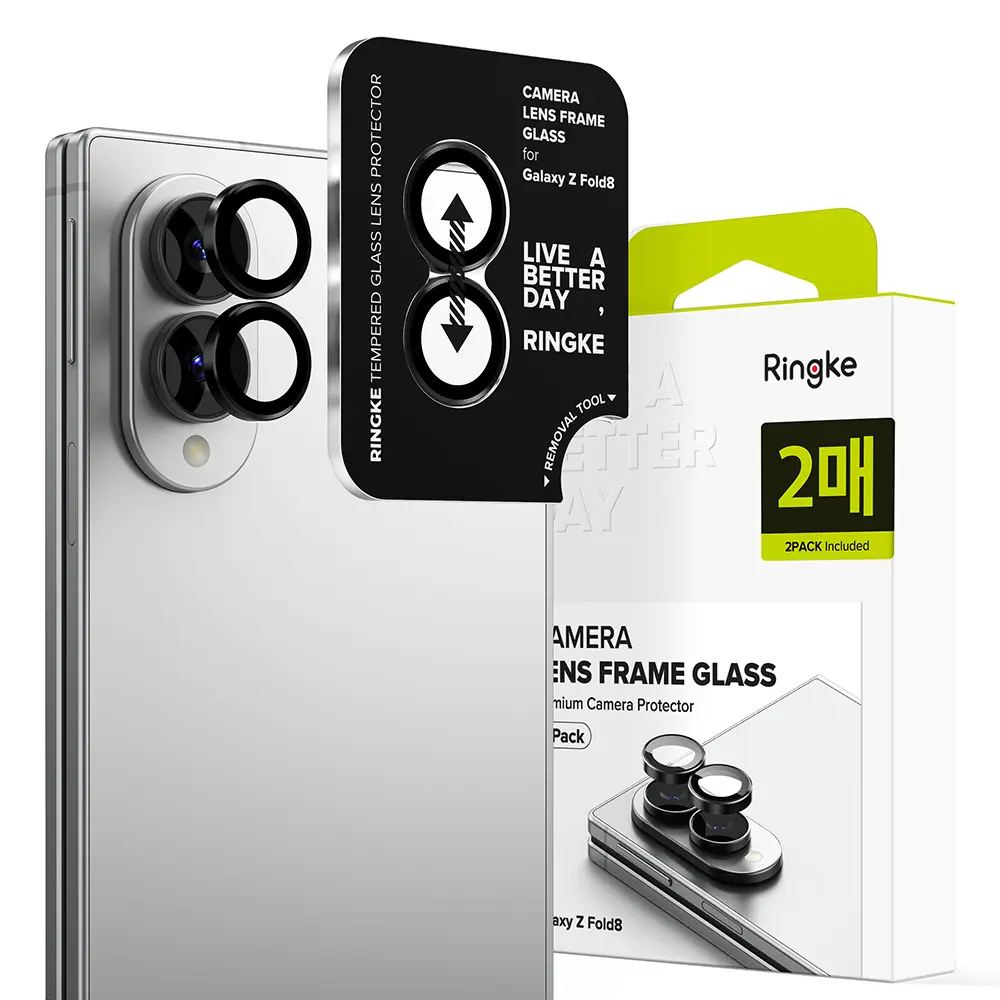 Camera Lens Frame Glass (2-pack) Samsung Galaxy Z Fold 8 Black