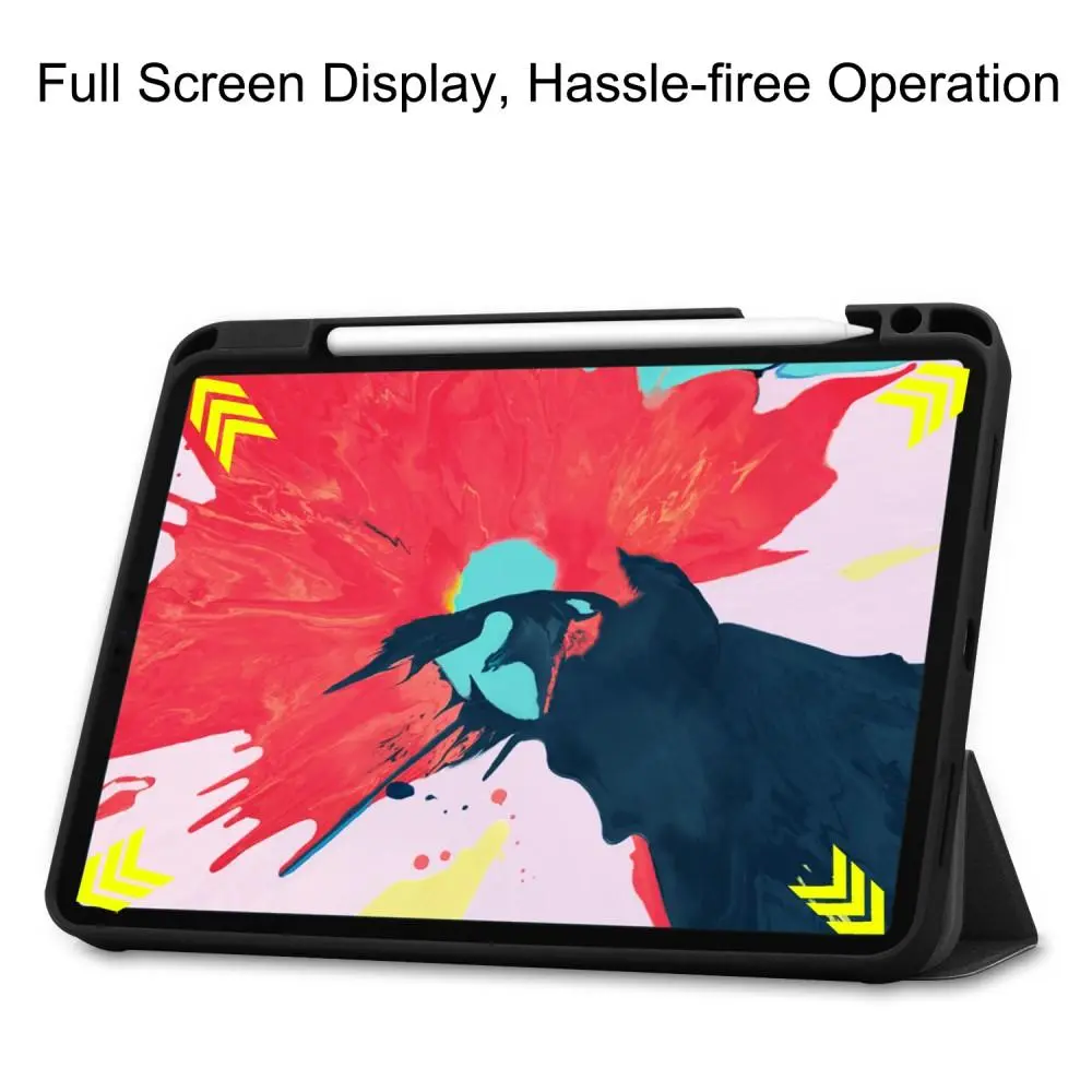 Apple iPad Pro 11 2nd Gen (2020) Fodral Tri-fold med Pencil-hållare Svart