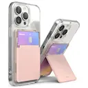 Stand Slot Card Holder Clear/Peach Pink