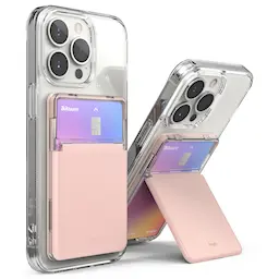 Stand Slot Card Holder Clear/Peach Pink