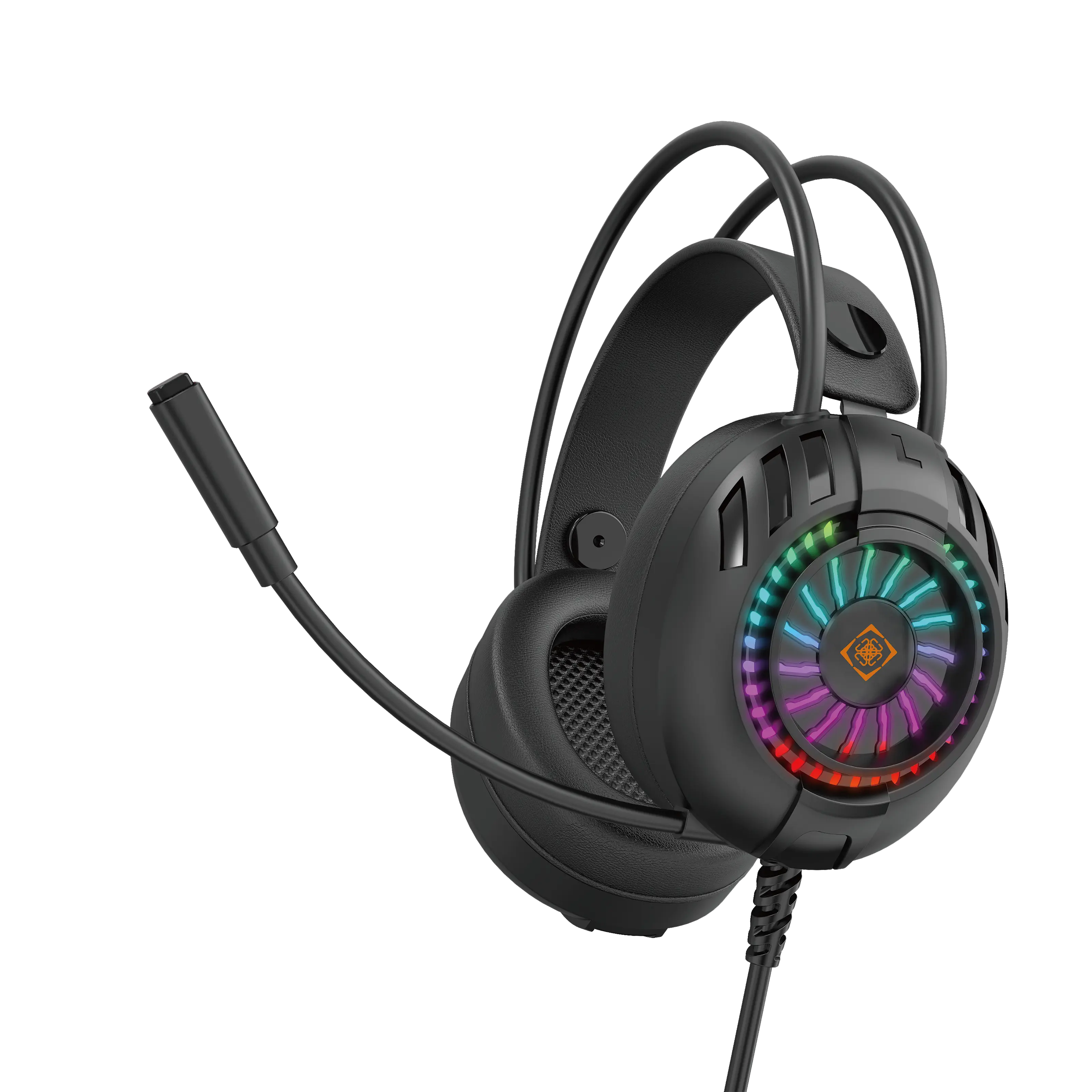 DH140 Stereo Over-Ear Gaming Headset  - Rainbow LED, Svart