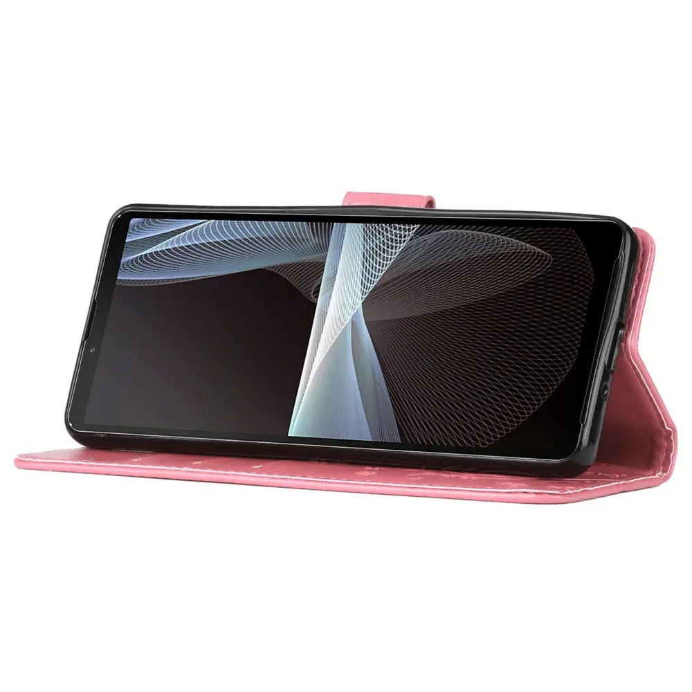 Läderfodral Fjärilar Sony Xperia 10 VI Rosa
