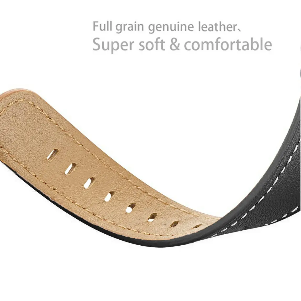 Läderarmband Samsung Galaxy Watch 9 40mm Svart