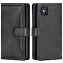 Læder multi-slot tegnebog iPhone 13 sort