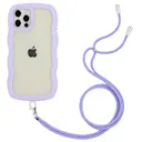 Wavy Edge Cover halskæde strop iPhone 12/12 Pro lila
