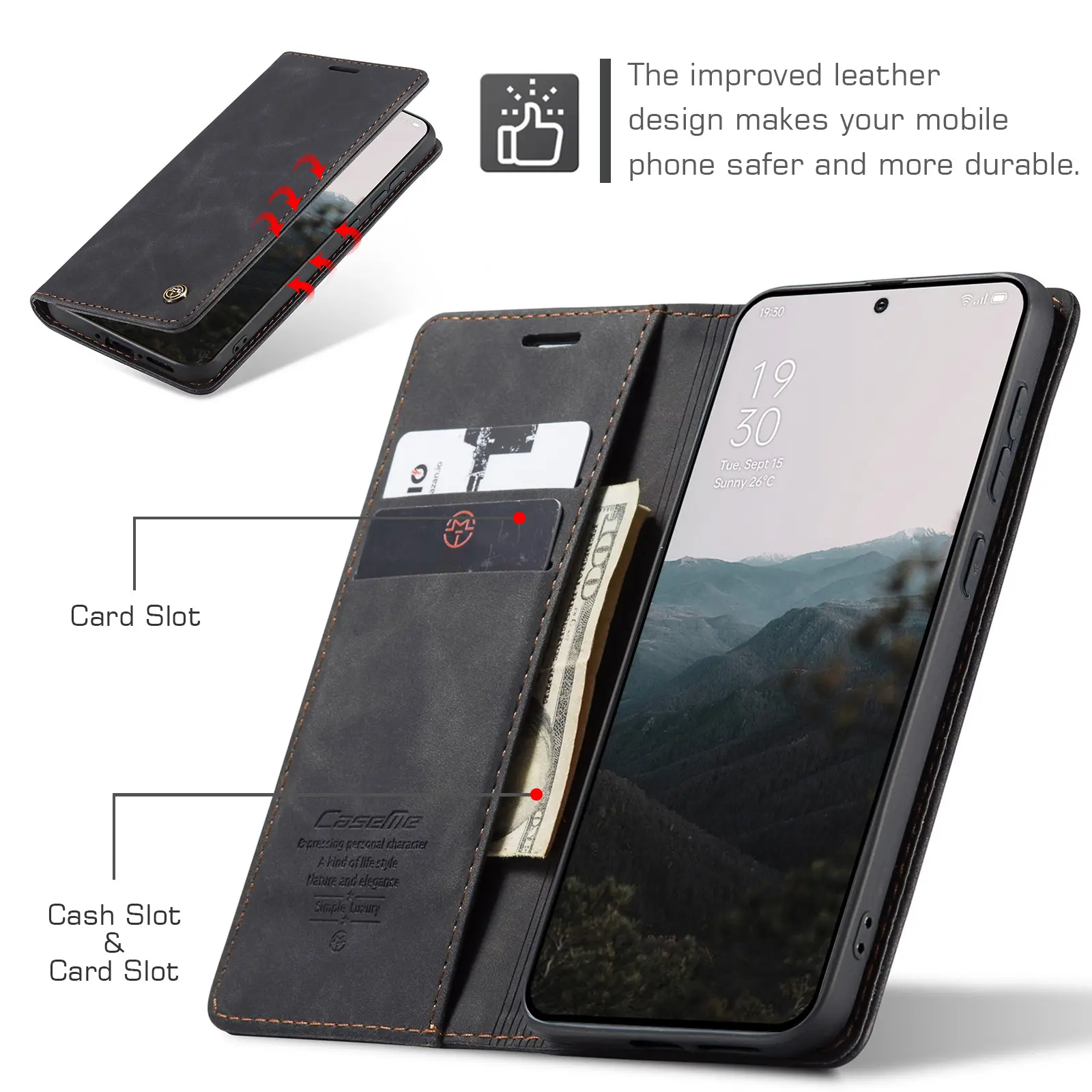 Slim Plånboksfodral  OnePlus 15 Svart