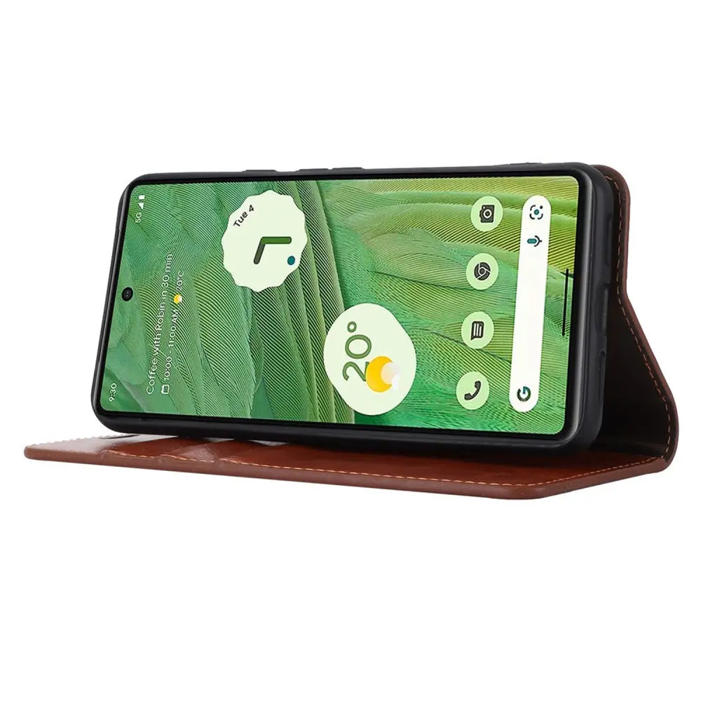 Mobilfodral Äkta Läder Google Pixel 8 Brun