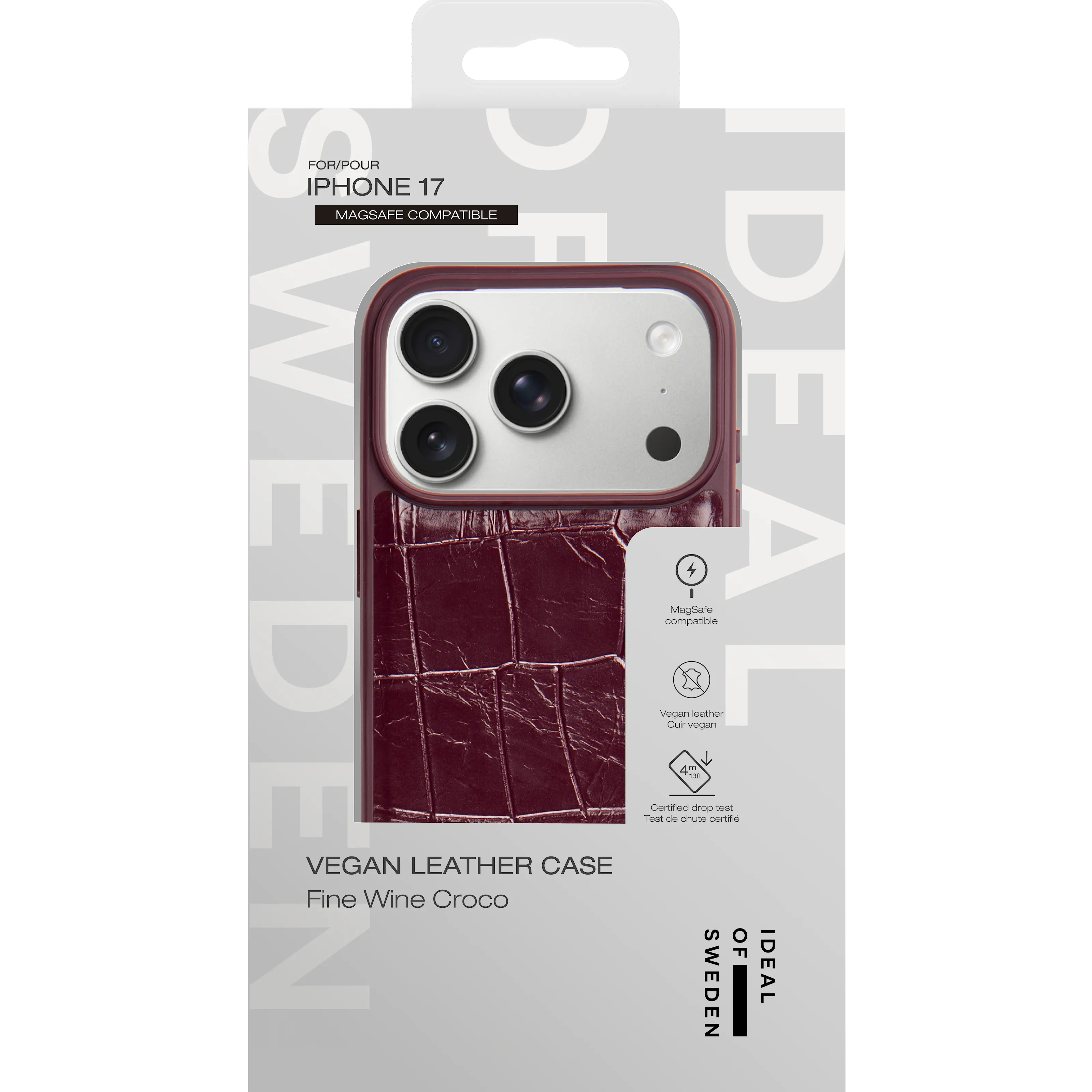 Vegan Leather MagSafe Case iPhone 17 Fine Wine Croco
