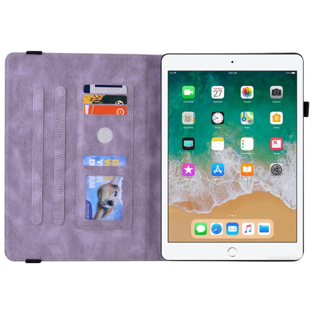 Läderfodral Fjärilar Apple iPad 9.7 6th Gen (2018) Lila
