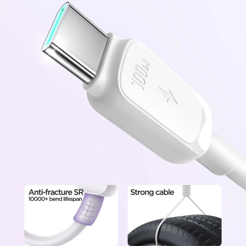 USB-C till USB-C-kabel PD 100W 1.2m Vit