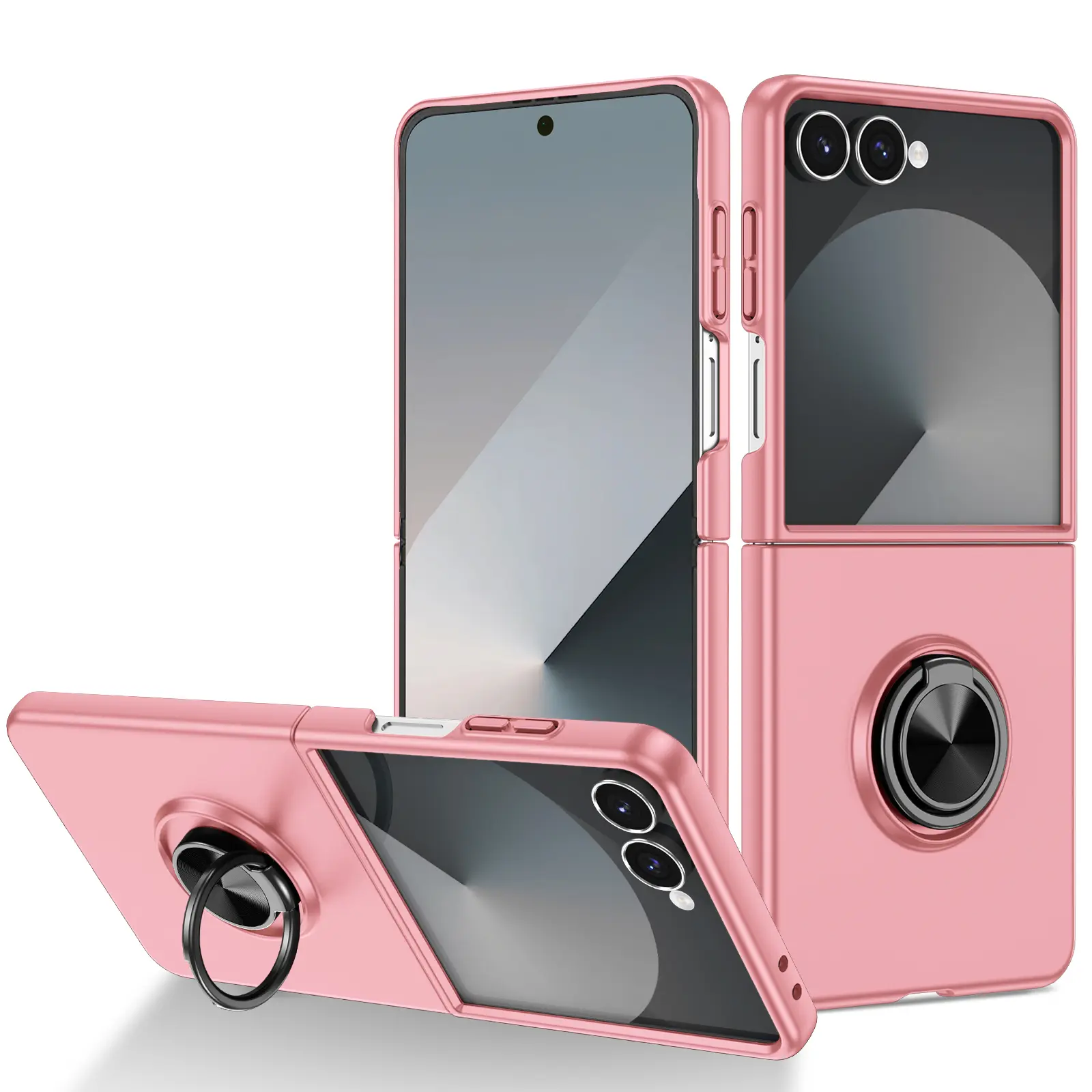 Samsung Galaxy Z Flip 8 Deksel magnetisk ringholder Rosa