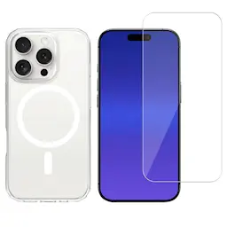 iPhone 16 Pro MagSafe Hybrid-skal + Skärmskydd Härdat Glas