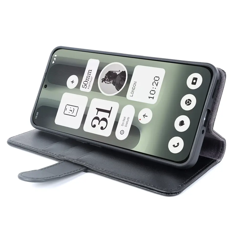 Äkta Läderfodral Nothing Phone 3a Svart
