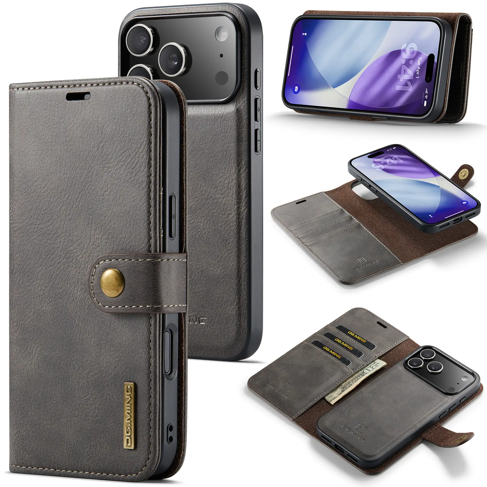 Magnet Wallet iPhone 17 Pro Max Brown