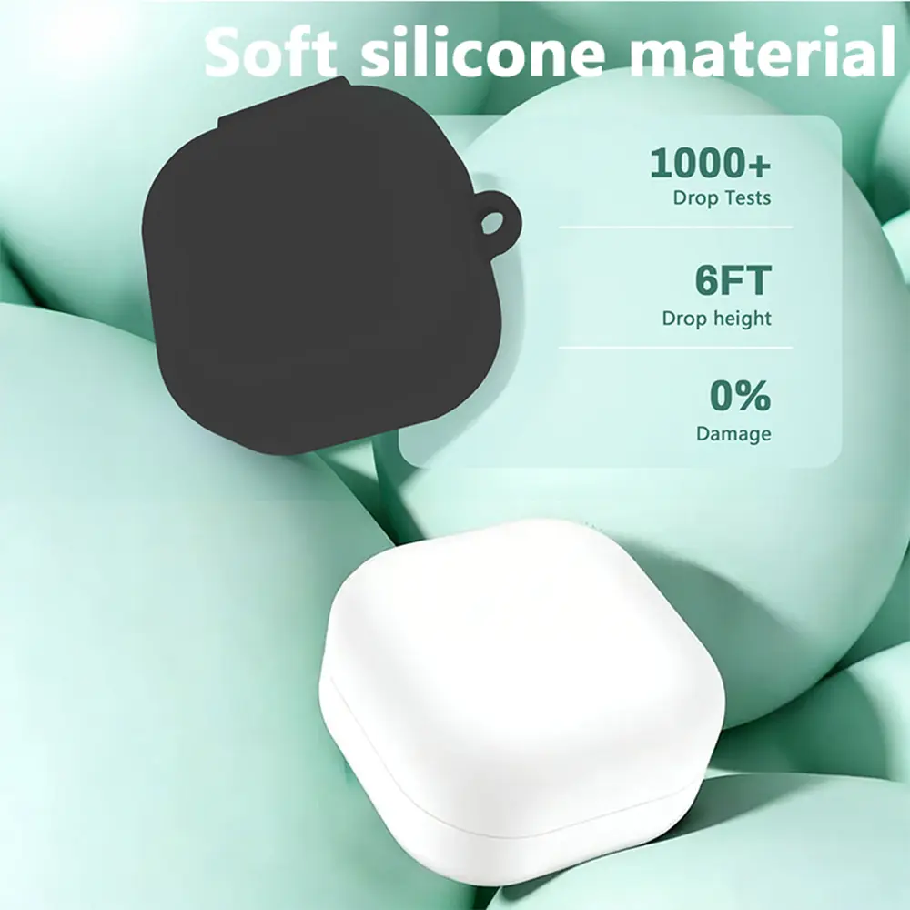 Silikonskal med karbinhake Samsung Galaxy Buds 4 Vit