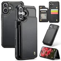 Plånboksskal RFID-skydd iPhone 16 svart