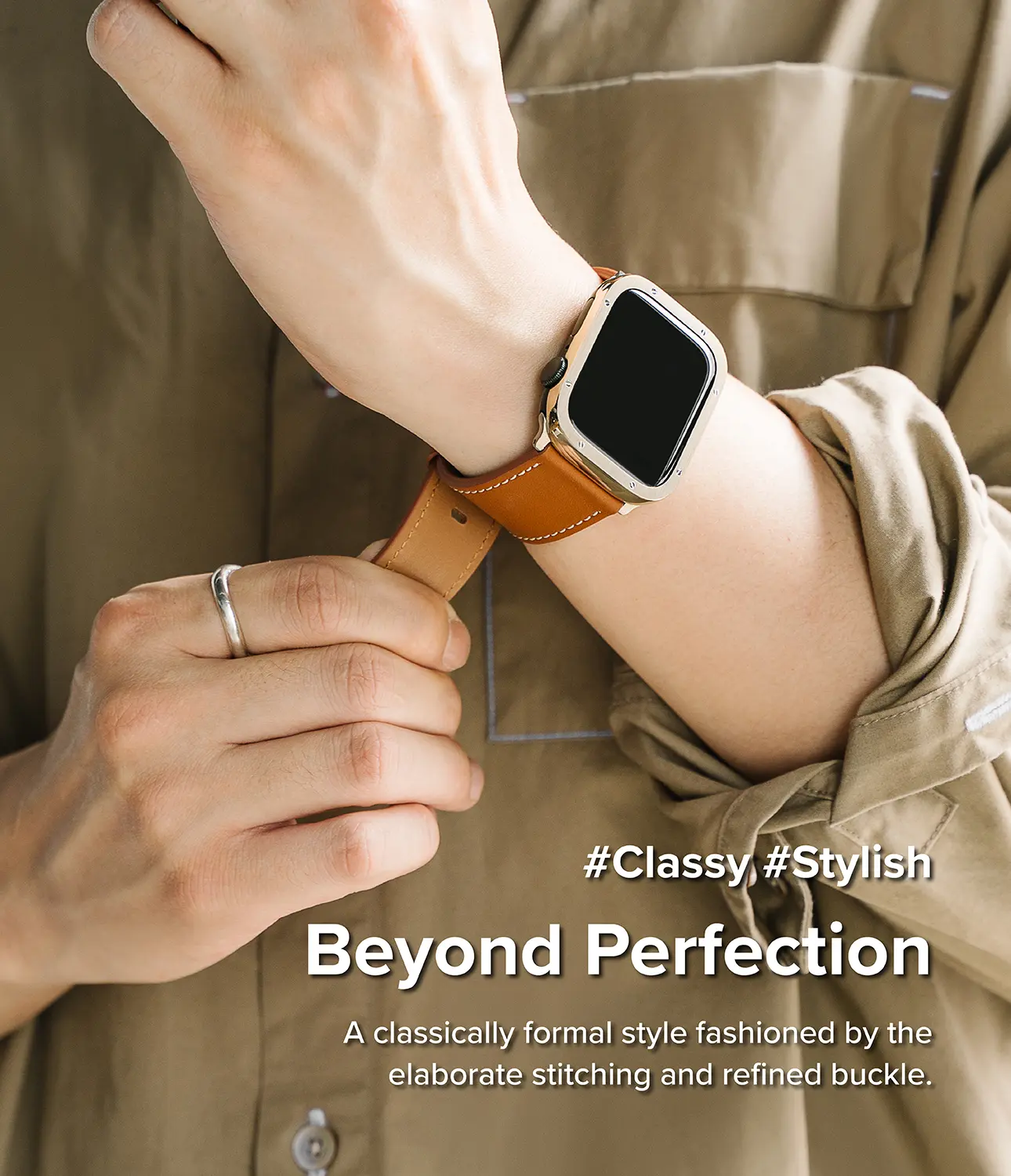 Leather One Basic Bold Band Apple Watch Ultra 49mm 4th Gen Brown