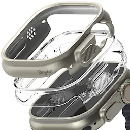 Apple Watch Ultra 49mm 2nd Gen Ohut suojakuori (2-kpl), Titanium Gray/Clear