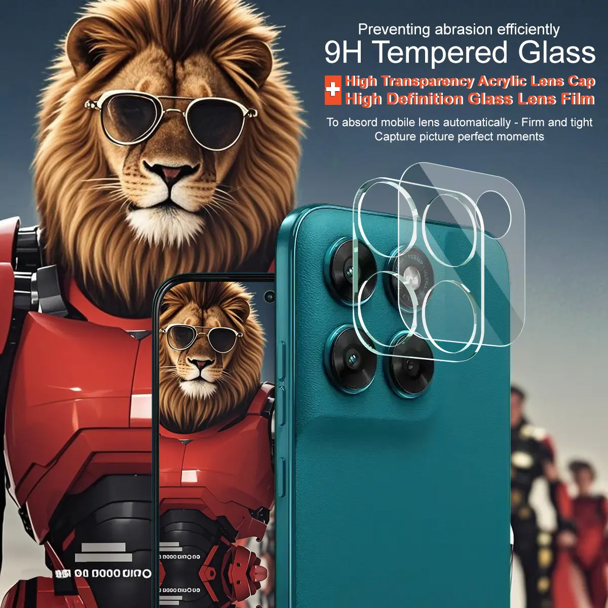 Härdat Glas 0.2mm Linsskydd Motorola Moto G87 Genomskinlig