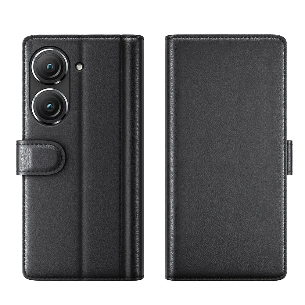 Äkta Läderfodral Asus ZenFone 10 Svart