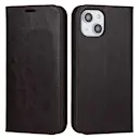 Mobiltaske Ægte Læder iPhone 14 Mørkebrun