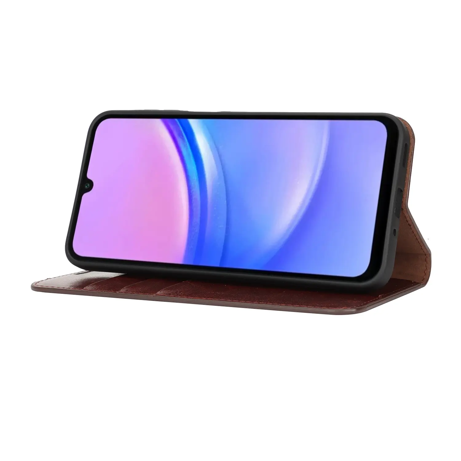 Mobilfodral Äkta Läder Samsung Galaxy A17 Mörkbrun