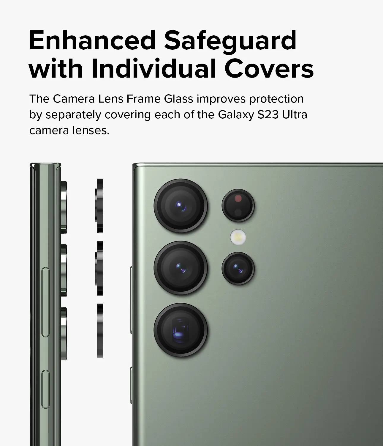 Camera Lens Frame Glass Samsung Galaxy S23 Ultra Svart