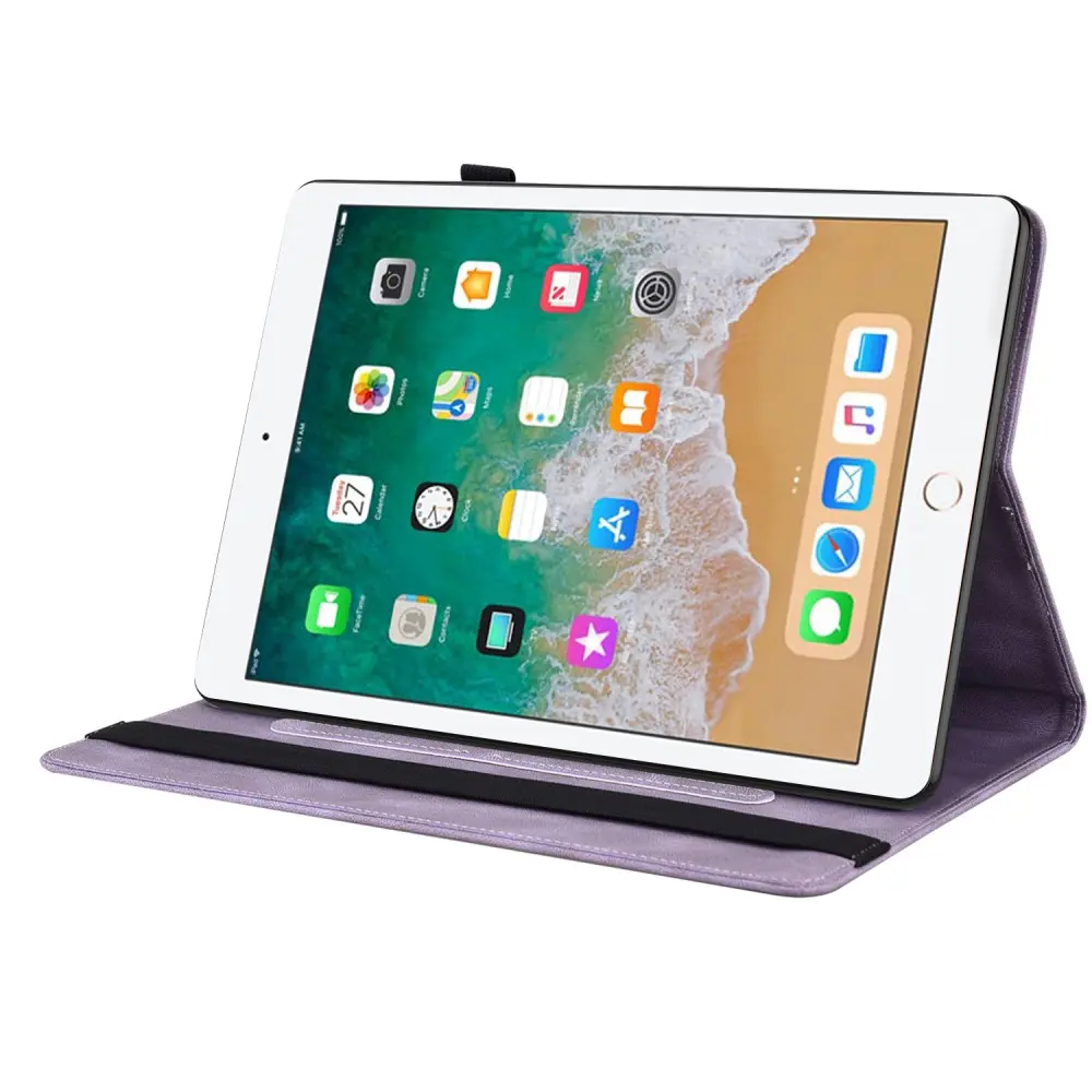 Läderfodral Fjärilar Apple iPad 9.7 6th Gen (2018) Lila