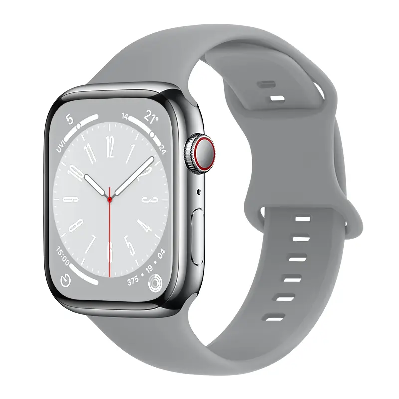 Silikonarmband Apple Watch Series 12 43mm Grå