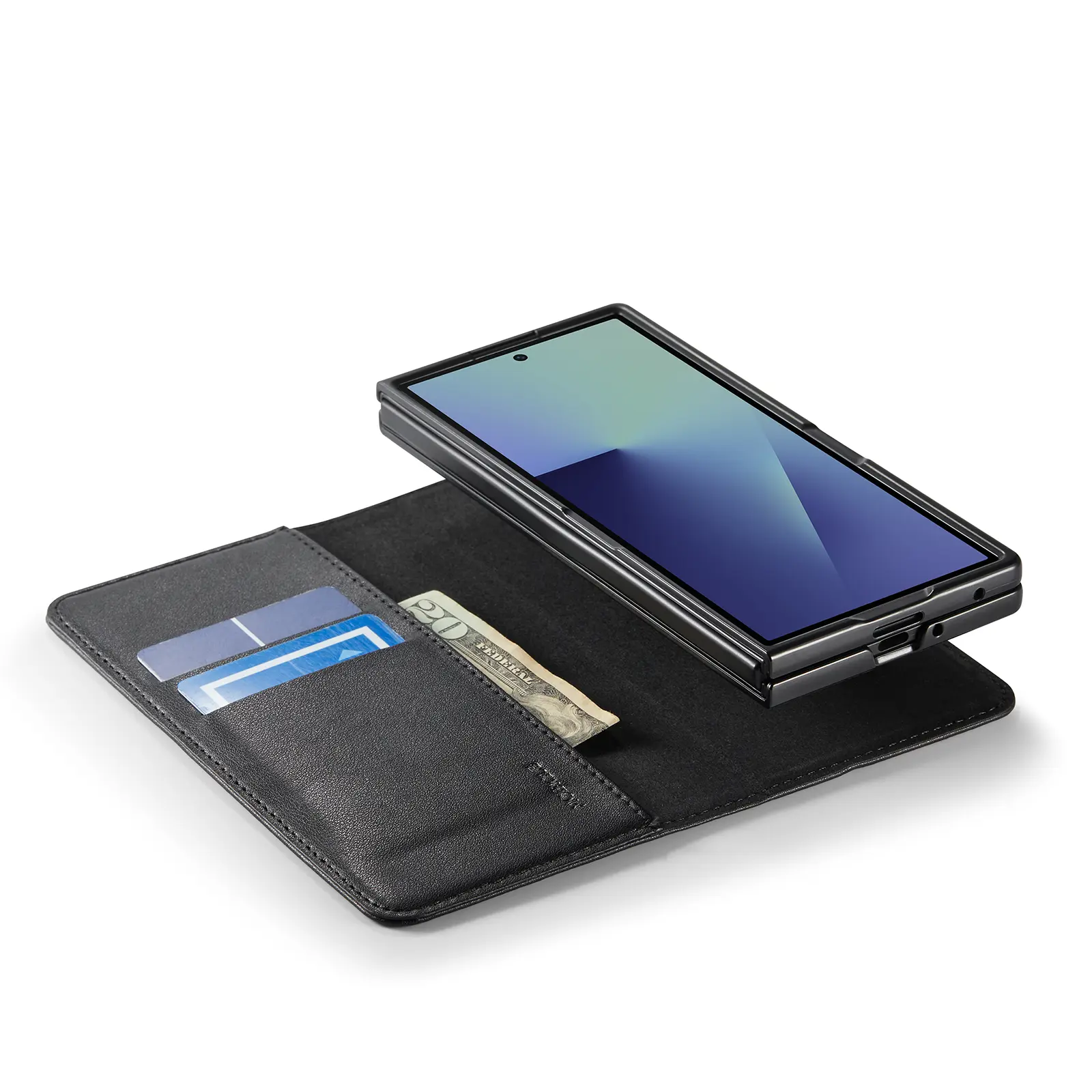 Äkta Läderfodral Samsung Galaxy Z Fold 8 Svart