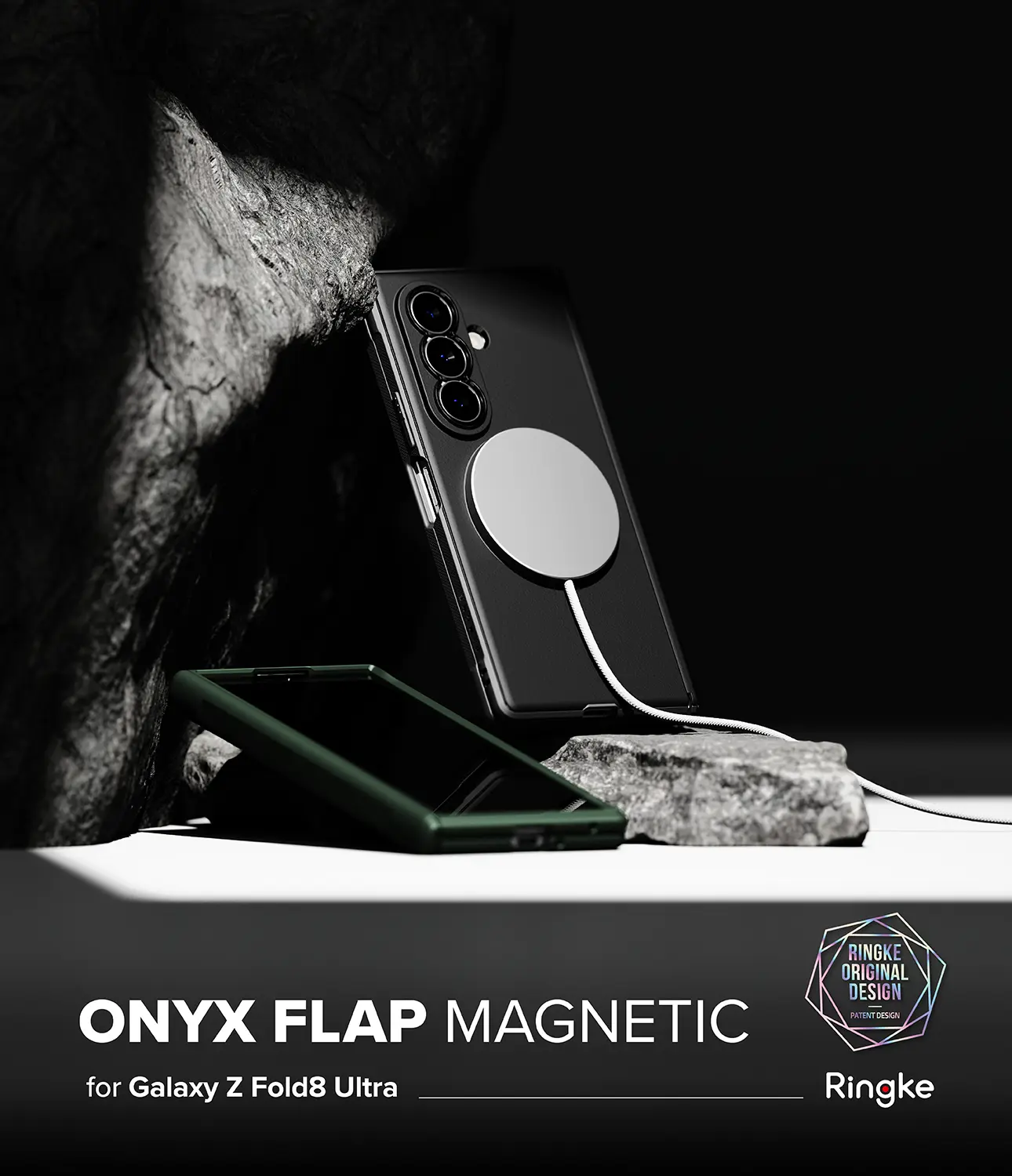 Onyx Flap Magnetic Case Samsung Galaxy Z Fold 8 Ultra Dark Green