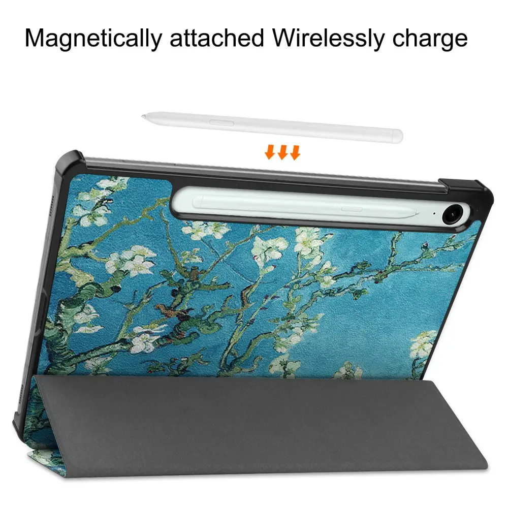 Fodral Tri-fold Samsung Galaxy Tab S10 FE - Körsbärsblommor