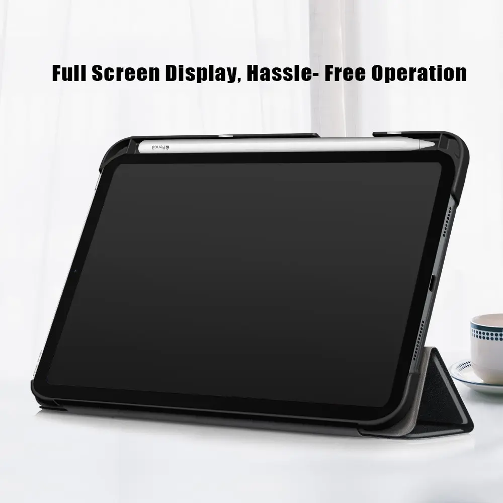 Apple iPad Mini 6th Gen (2021) Fodral Tri-fold med Pencil-hållare Svart