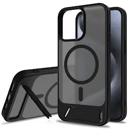 Magnetisk deksel med stativ iPhone 15 Pro Max Svart