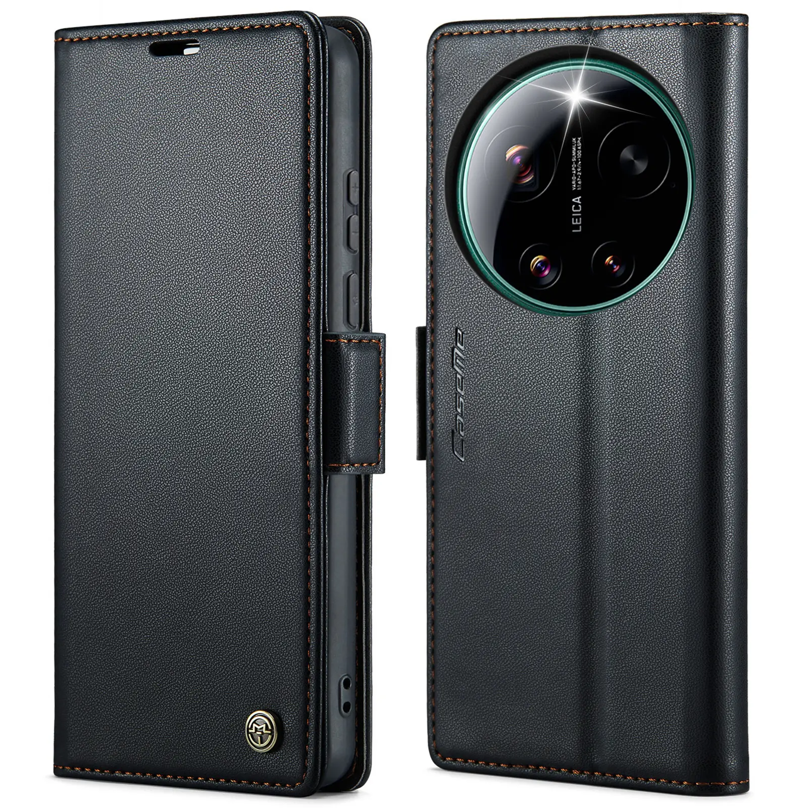 Slim Plånboksfodral RFID-skydd Xiaomi 17 Ultra Svart