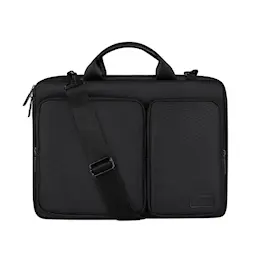 13,3" laptoptaske med skulderrem og lommer, Sort
