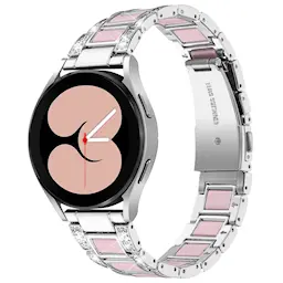 Samsung Galaxy Watch 5 44mm Metallinen ranneke koristekivillä, Silver Rose