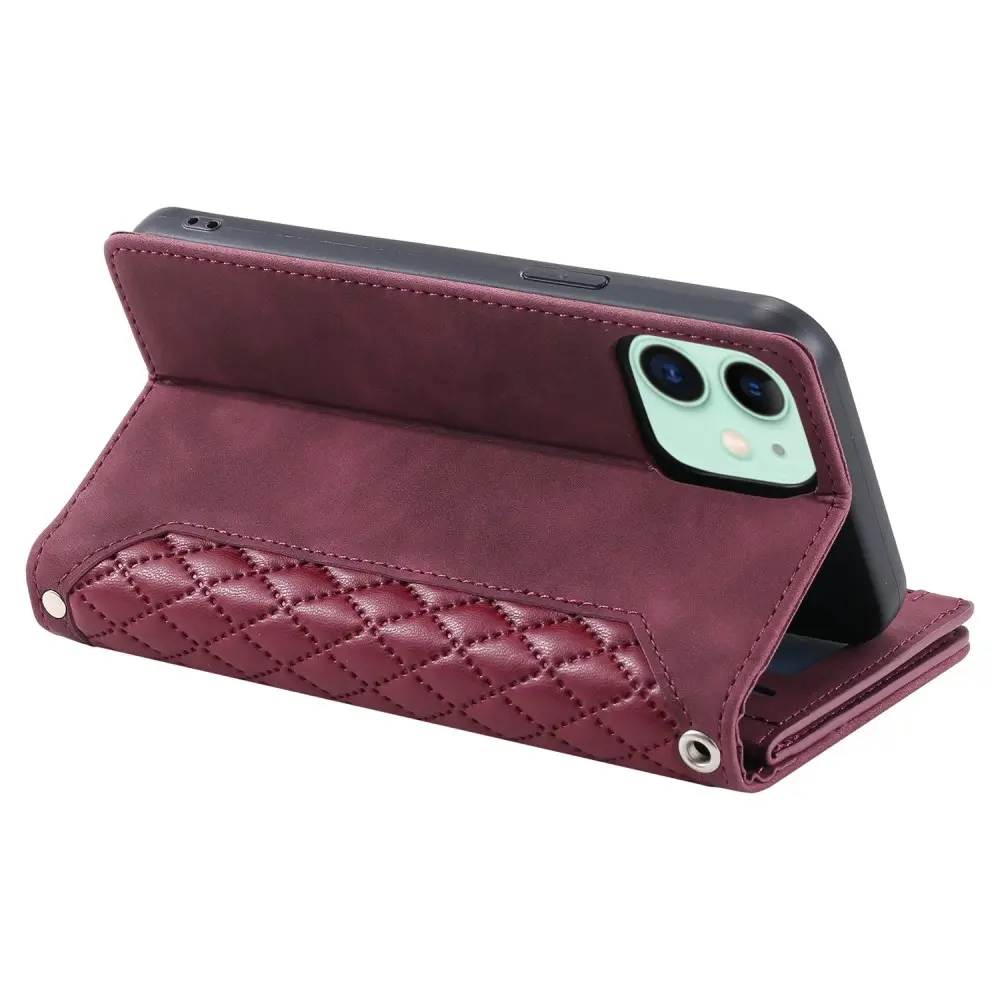 Plånboksväska iPhone 11 Quilted Röd