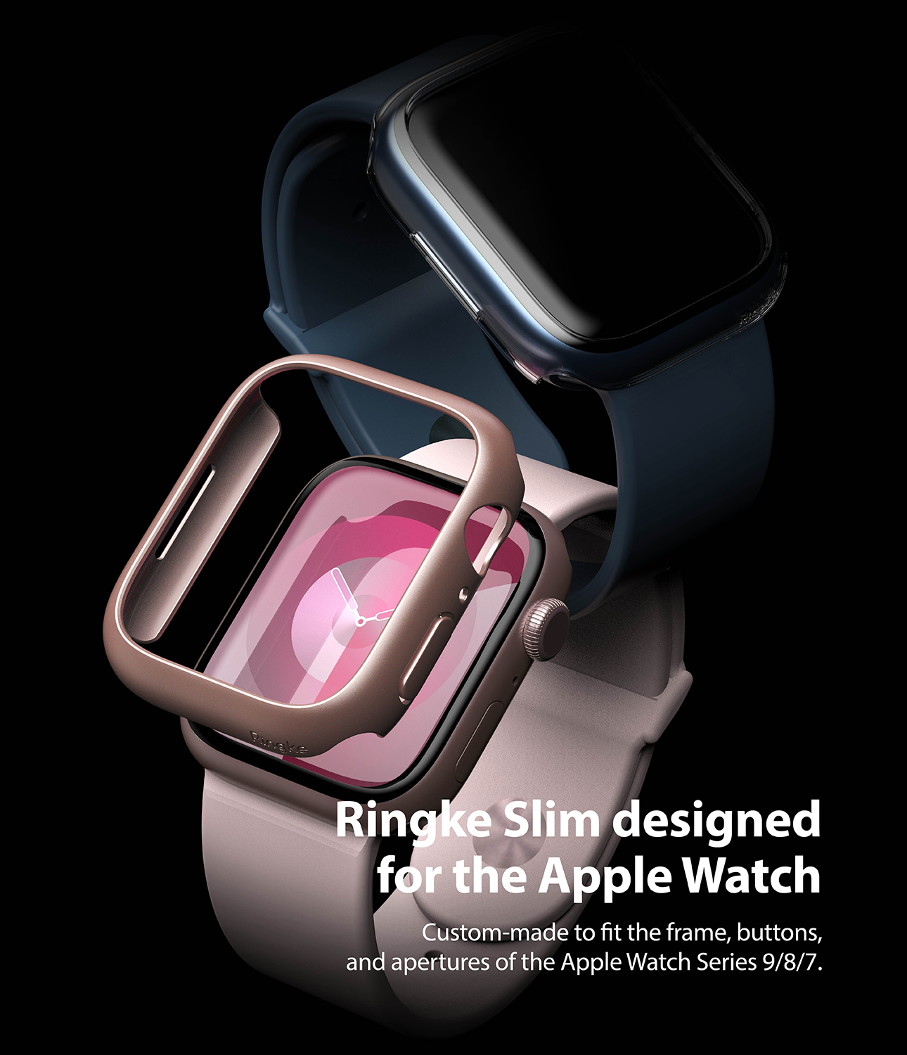 Slim Case (2-pack) Apple Watch Series 7 45mm Pink & Clear