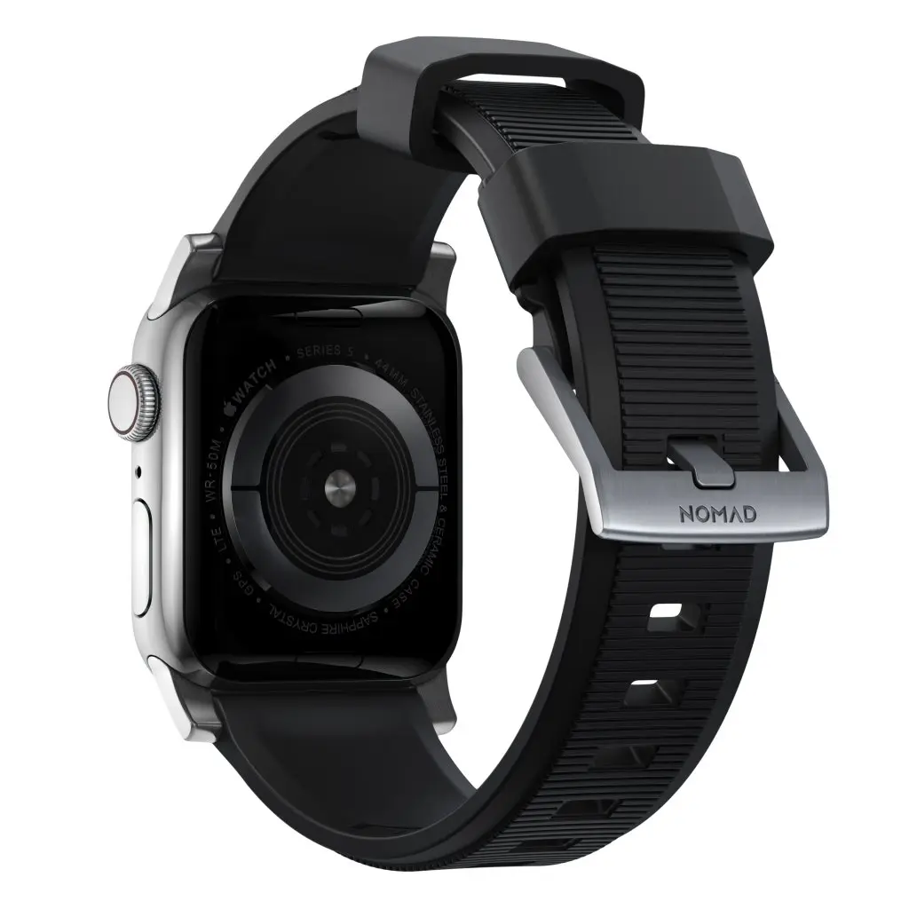 Apple Watch SE 3 40mm Rugged Band Black (Silver Hardware)