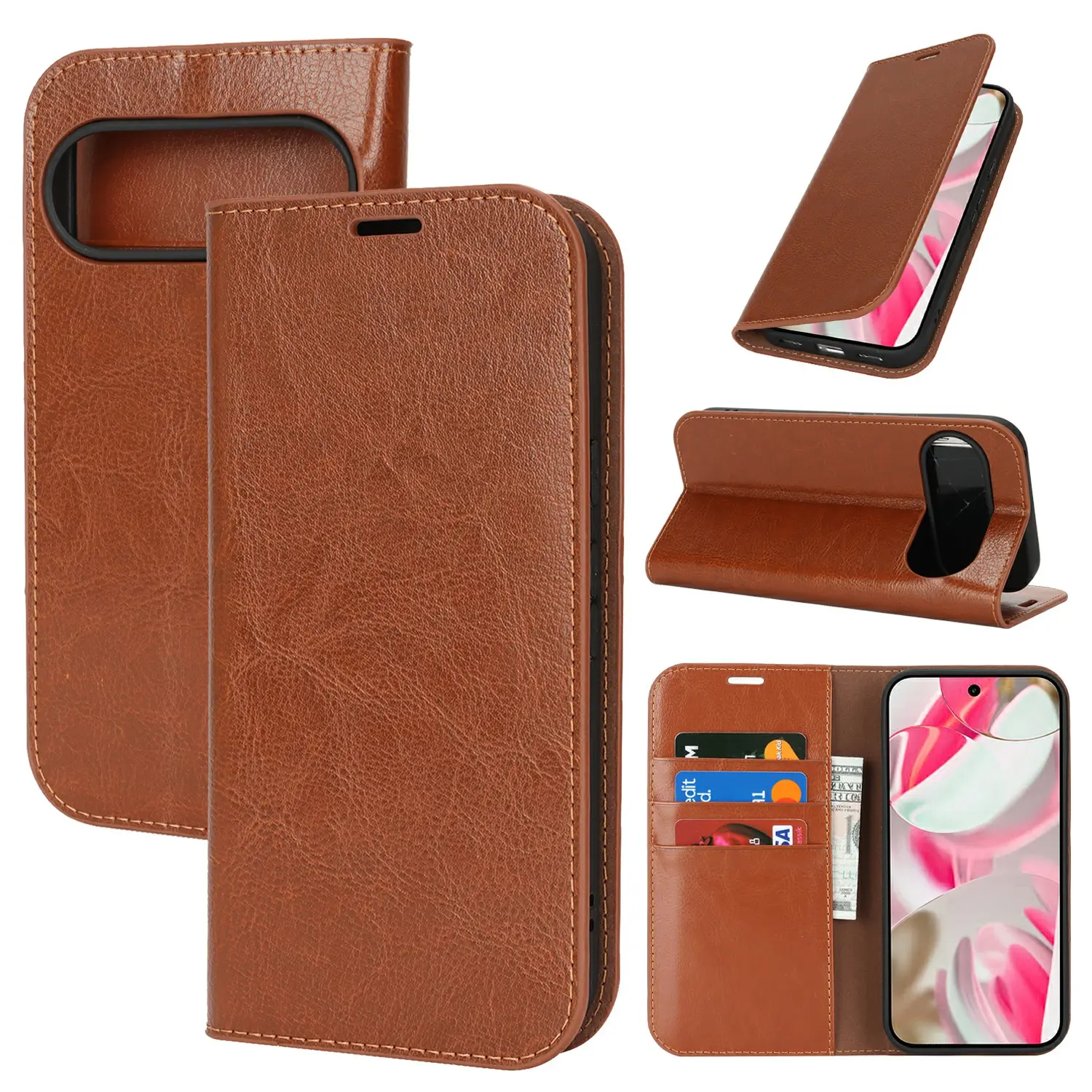 Mobiltaske Ægte Læder Google Pixel 10 Brun