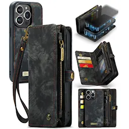 Multi-slot Lommeboksetui iPhone 15 Pro Max Grå