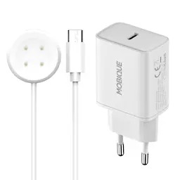 Google Pixel Watch 3 41mm Laturi - kaapeli ja seinälaturi 20 W, Valkoinen