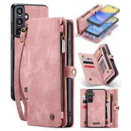 Samsung Galaxy A05s Rymligt plånboksfodral med många kortfack, Rosa